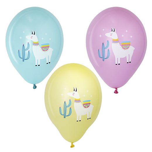 Luftballons mit Lama-Muster Ø 29 cm farbig sortiert "Lama" - Bild 1