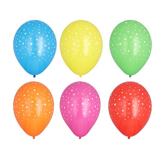 Luftballons mit Sternen Ø 29 cm farbig sortiert "Stars" - Bild 1