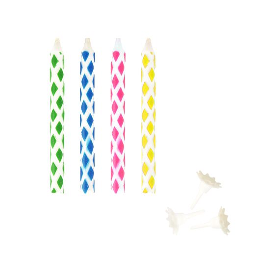 Magische Kerzen mit Halter 6 cm farbig sortiert 1