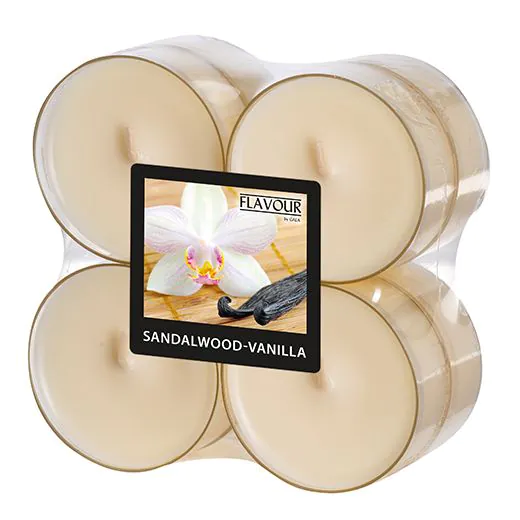 Maxi-Duftteelichter, Sandalwood-Vanilla, Ø 59 mm · 24 mm, "Flavour" - Bild 1