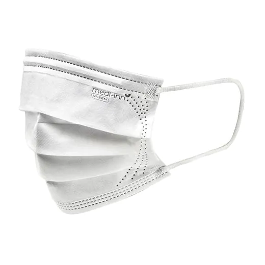 "Medi-Inn® GREEN" Mundschutz 9,5 cm x 17,5 cm weiss 3-lagig, biologisch abbaubar - Bild 2