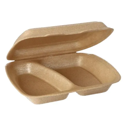 Menüboxen mit Klappdeckel, XPP 2-geteilt 20,5 x 24 cm beige - Bild 1 Menüboxen mit Klappdeckel, XPP 2-geteilt 20,5 x 24 cm beige - Bild 1