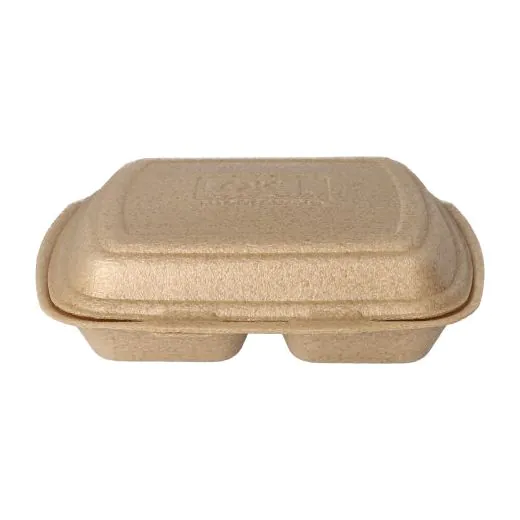 Menüboxen mit Klappdeckel, XPP 2-geteilt 20,5 x 24 cm beige - Bild 2