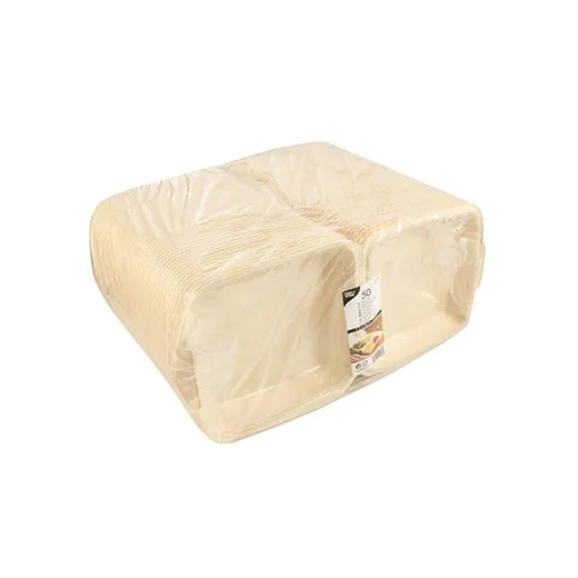 Menüboxen mit Klappdeckeln, XPS ungeteilt, 22,5 x 22 cm beige, laminiert - Bild 2