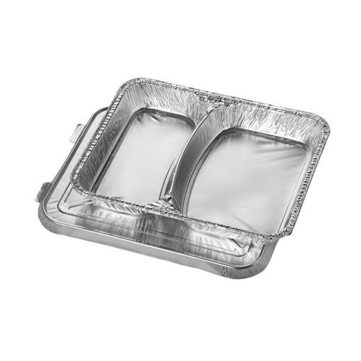 Menüschalen + Deckel, Alu 2-geteilt 830 ml 3 x 17,7 x 22,5 cm 1