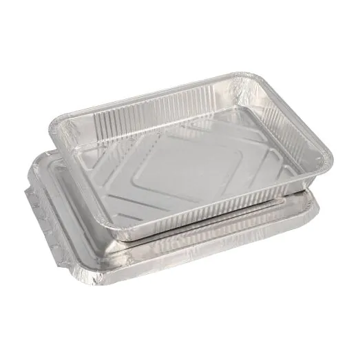 Menüschalen + Deckel, Alu ungeteilt 930 ml 3 x 17,7 x 22,5 cm - Bild 1 Menüschalen + Deckel, Alu ungeteilt 930 ml 3 x 17,7 x 22,5 cm - Bild 1