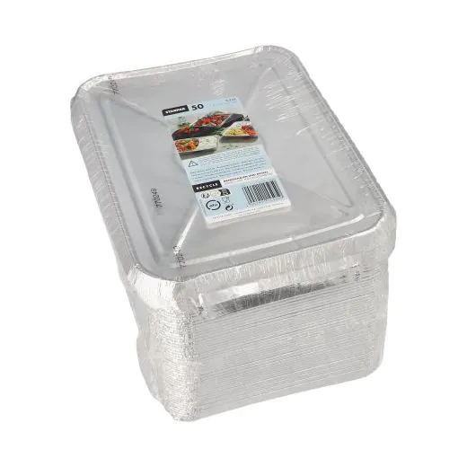Menüschalen + Deckel, Alu ungeteilt 930 ml 3 x 17,7 x 22,5 cm - Bild 2