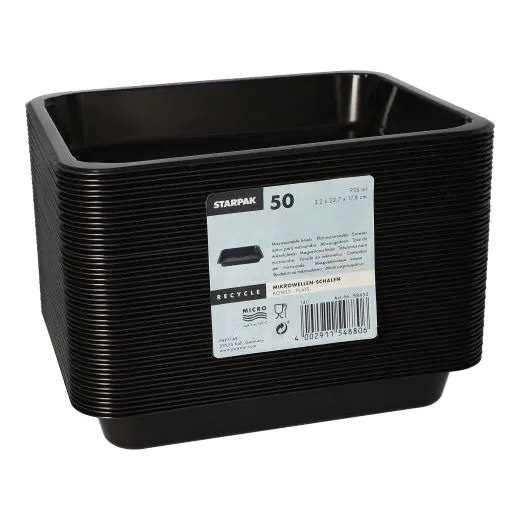 Mikrowellenschalen, PP ungeteilt 935 ml schwarz - Bild 2