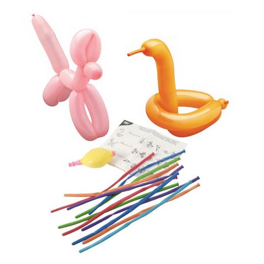 Modellierballons 115 cm farbig sortiert mit Pumpe und Aufbauanleitung - Bild 1