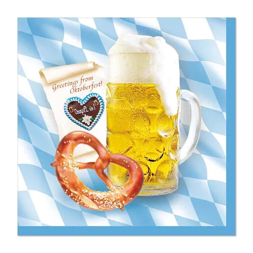 Motiv-Servietten, 3-lagig, 1/4-Falz, 33 x 33 cm, Dekor "Bavaria" - Bild 1 Motiv-Servietten, 3-lagig, 1/4-Falz, 33 x 33 cm, Dekor "Bavaria" - Bild 1