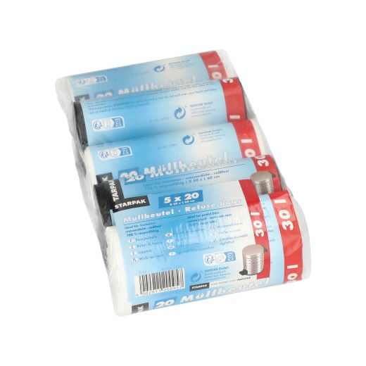 Müllbeutel, 30 l, schwarz/weiß sortiert, H 60 x B 50 cm - Bild 1