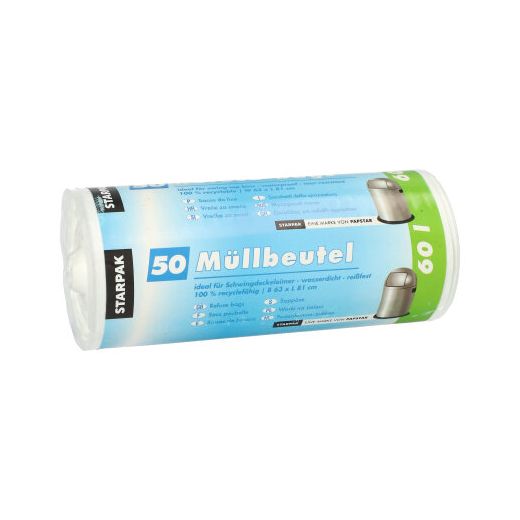Müllbeutel 60 l, weiss, H 81 x B 63 cm 1