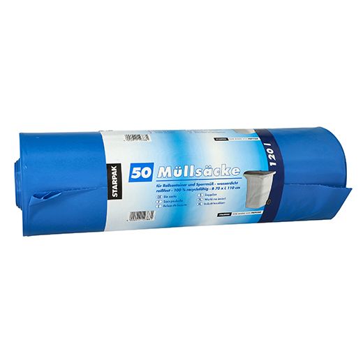 Müllsäcke, 120 l, H 110 x B 70 cm, blau 1