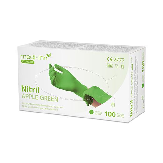 "Medi-Inn® Classic" Handschuhe, Nitril puderfrei apfelgrün "Nitril Apple Green" Größe L - Bild 1