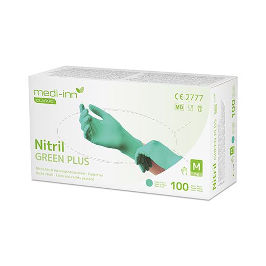 Nitril-Handschuhe, puderfrei grün"Nitril Green Plus" Größe M - Bild 1