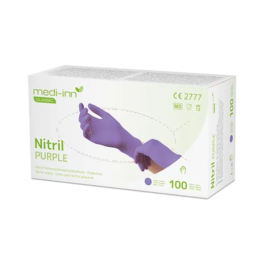 "Medi-Inn® Classic" Handschuhe, Nitril puderfrei lila "Nitril Purple" Größe XS - Bild 1