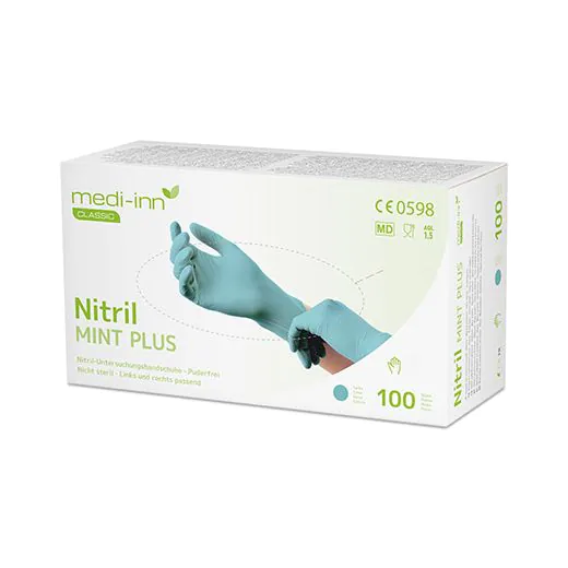 Nitril-Handschuhe, puderfrei mint "Nitril Mint Plus" Größe L - Bild 1