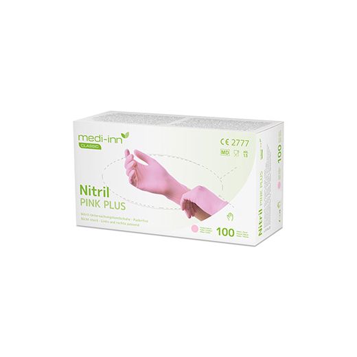 "Medi-Inn® Classic" Handschuhe, Nitril puderfrei pink "Nitril Pink Plus" Größe L - Bild 1