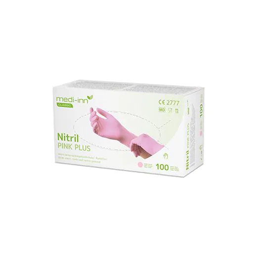 "Medi-Inn® Classic" Handschuhe, Nitril puderfrei pink "Nitril Pink Plus" Größe XS - Bild 1