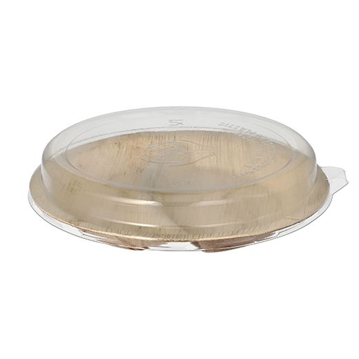 Palmblatt Teller, 2-geteilt, mit transparentem Deckel aus rPET, Ø 23 cm · 5,3 cm - Bild 1