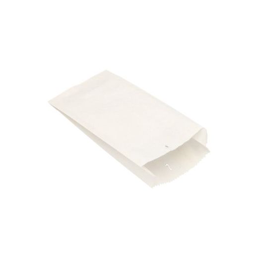 Papierfaltenbeutel, Cellulose, gefädelt 21 x 10 x 5 cm weiss Füllinhalt 0,5 kg - Bild 1
