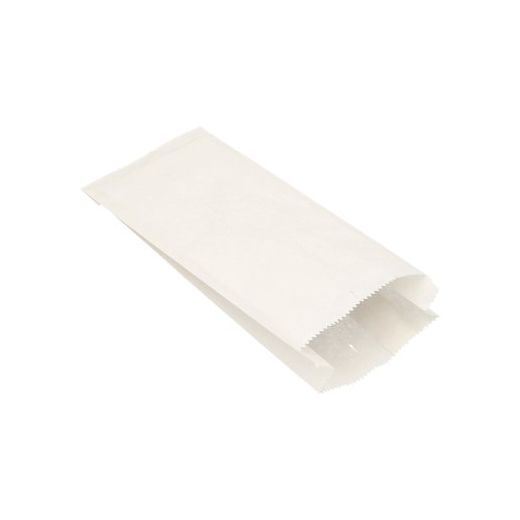 Papierfaltenbeutel, Cellulose, gefädelt 24 x 10 x 5 cm weiss Füllinhalt 0,75 kg - Bild 1