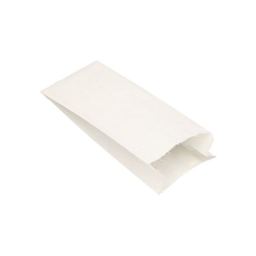 Papierfaltenbeutel, Cellulose, gefädelt 24 x 11 x 6 cm weiss Füllinhalt 1 kg - Bild 1