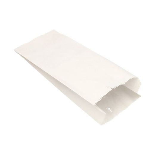 Papierfaltenbeutel, Cellulose, gefädelt 35 x 15 x 7 cm weiss Füllinhalt 2,5 kg - Bild 1