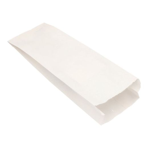 Papierfaltenbeutel, Cellulose, gefädelt 42 x 15 x 7 cm weiss Füllinhalt 3 kg - Bild 1