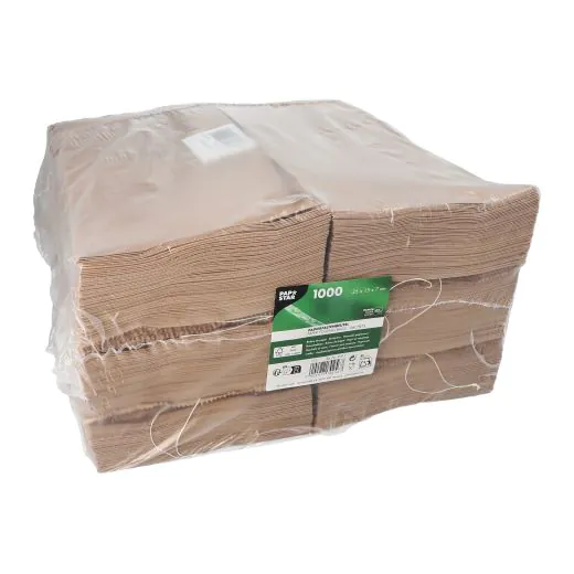 Papierfaltenbeutel, Kraftpapier 35 cm x 15 cm x 7 cm braun Füllinhalt 2,5 kg, gefädelt  - Bild 2