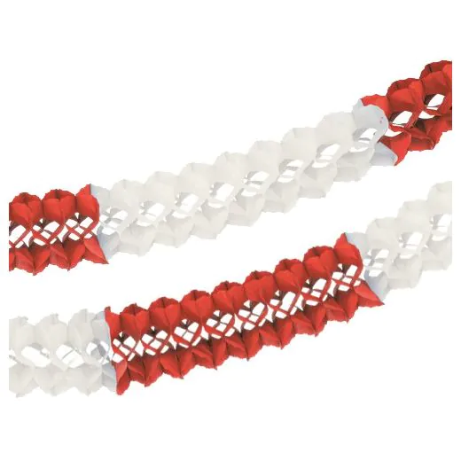 Papiergirlande (Großraum) Ø 16 cm · 10 m rot/weiss schwer entflammbar - Bild 1 Papiergirlande (Großraum) Ø 16 cm · 10 m rot/weiss schwer entflammbar - Bild 1