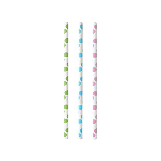 Papierstrohhalme Ø 6 mm · 20 cm "Dots" - Bild 1