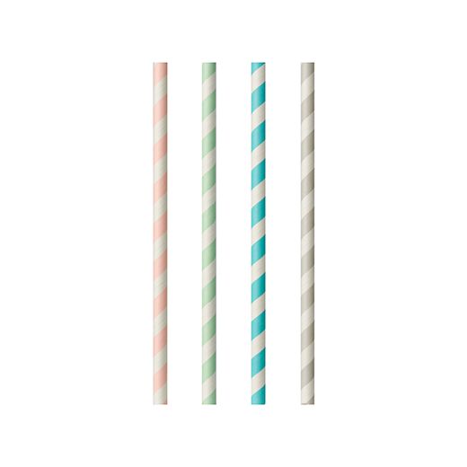 Papierstrohhalme Ø 6 mm · 20 cm "Stripes" sortiert - Bild 1