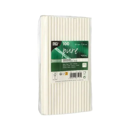 Papierstrohhalme "pure" Ø 6 mm · 20 cm weiss - Bild 3