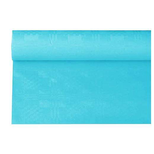 Papiertischdecke türkis mit Damastprägung 6 x 1,2 m - Bild 1 Papiertischdecke türkis mit Damastprägung 6 x 1,2 m - Bild 1