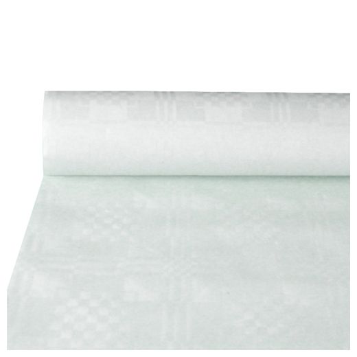 Papiertischdecke, weiss mit Damastprägung 10 x 1 m 1