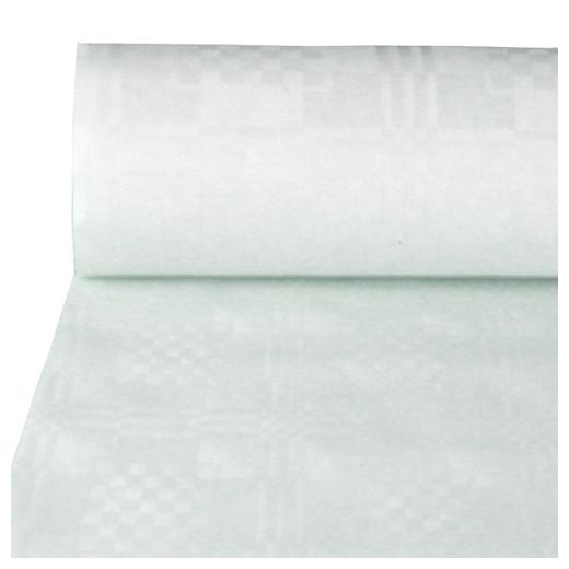 Papiertischdecke, weiss mit Damastprägung 100 x 1 m 1