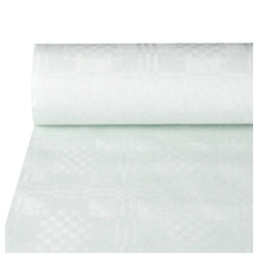 Papiertischdecke, weiss mit Damastprägung 50 x 1 m 1