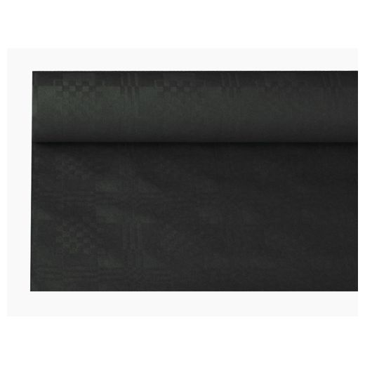 Papiertischdecke, schwarz mit Damastprägung 8 x 1,2 m 1