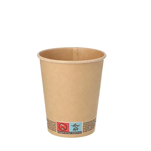 Pappbecher 0,2 l Ø 8 cm · 9,2 cm braun - Bild 1