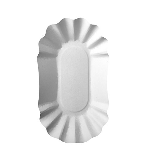 Pappschalen oval "pure" 10,5 x 17,5 x 3 cm weiss - Bild 1