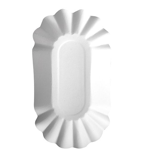 Pappschalen oval "pure" 10,5 x 20 x 3,5 cm weiss  - Bild 1