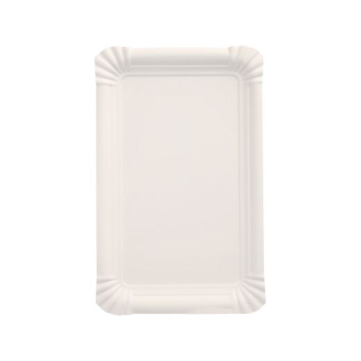 Pappteller eckig 13 x 20 cm weiss - Bild 1