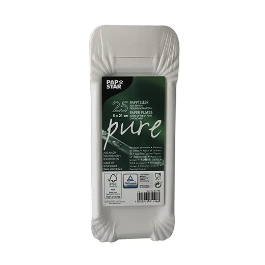 Pappteller eckig mit Anfasser "pure", 8 x 21 cm - Bild 2