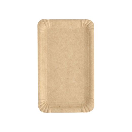 Pappteller eckig "pure" 11 x 17,5 cm braun - Bild 1