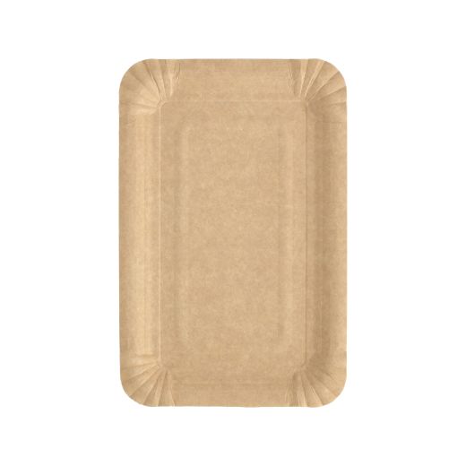 Pappteller eckig "pure" 13 x 20 cm braun - Bild 1