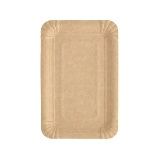 Pappteller eckig "pure" 13 x 20 cm braun - Bild 1
