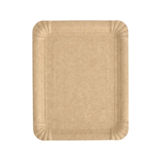 Pappteller eckig "pure" 16,5 x 20 cm braun - Bild 1