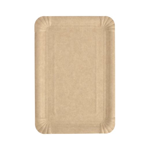 Pappteller eckig "pure" 16,5 x 23 cm braun - Bild 1
