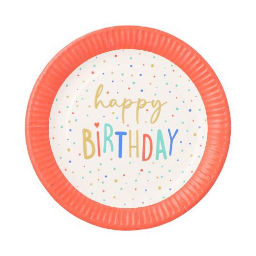 Pappteller rund Ø 23 cm "Happy Birthday" - Bild 1
